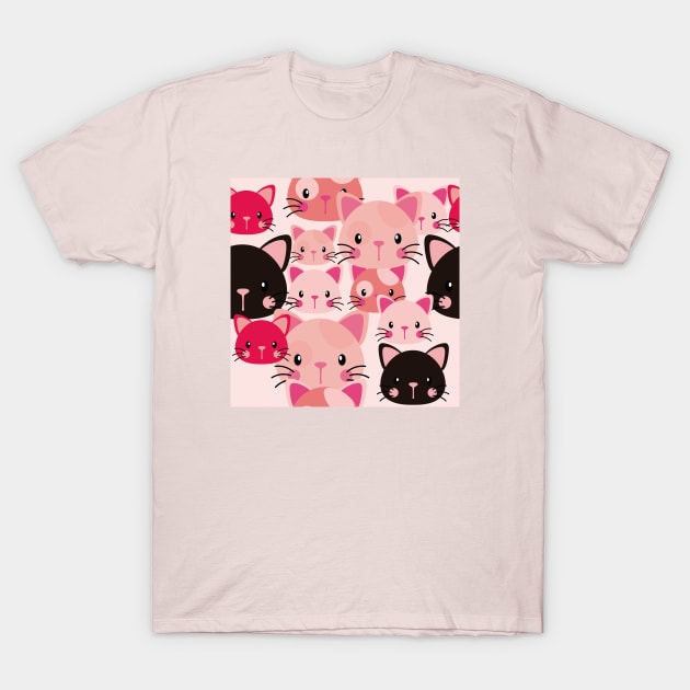 Cute pink cats T-Shirt by MichelMM